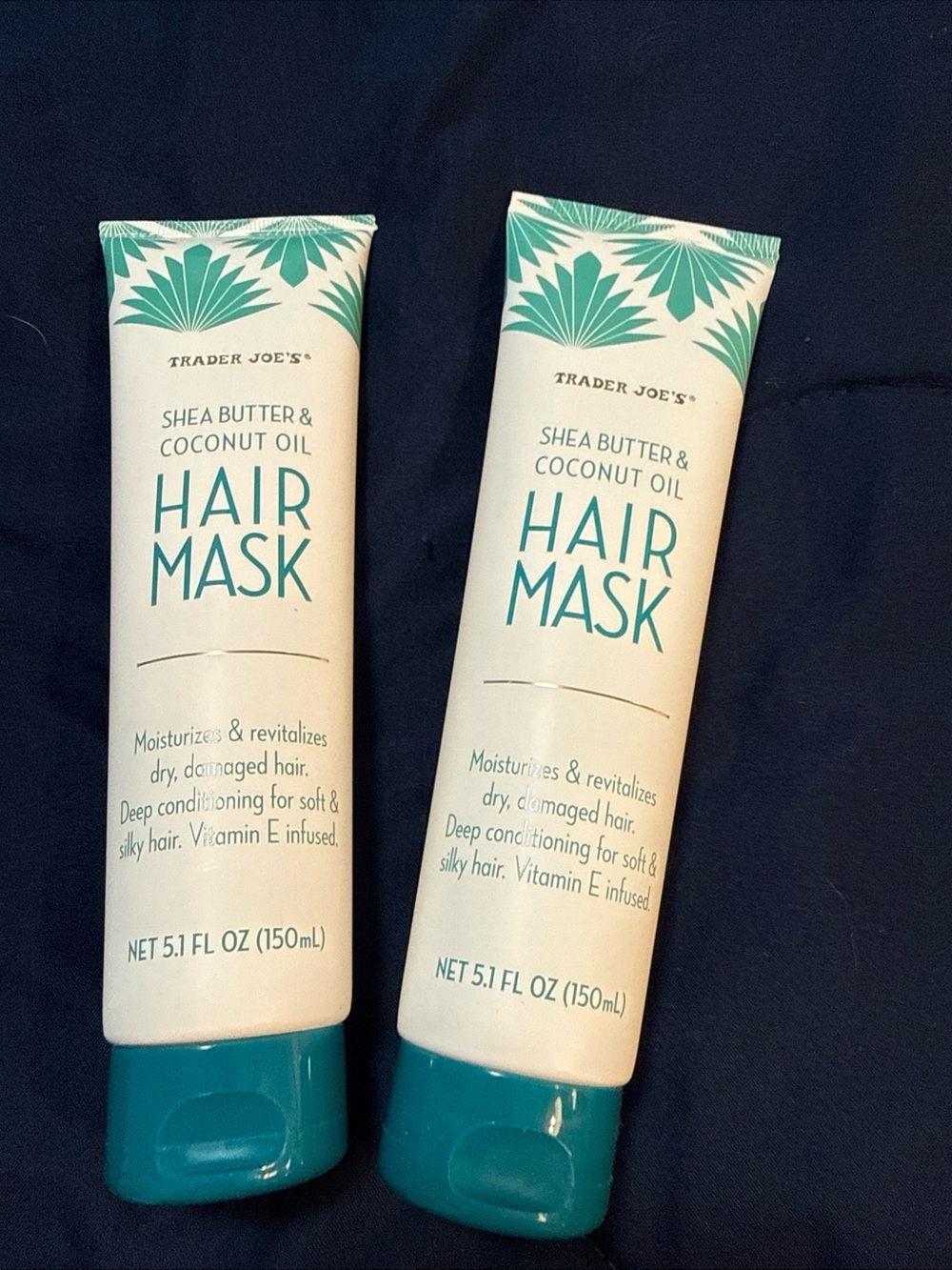 Trader Joe's Shea Butter & Coconut Oil Hair Mask — Teal & White